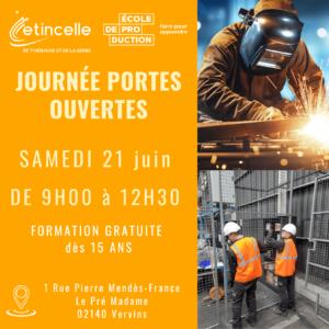 Etincelle organise des journées portes ouvertes le samedi 21 juin de 09h00 à 12h30.
